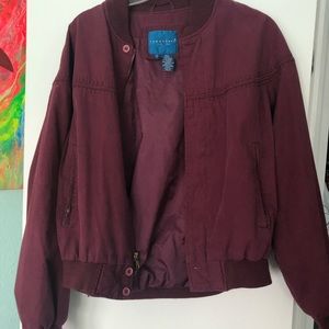 Maroon bomber jacket